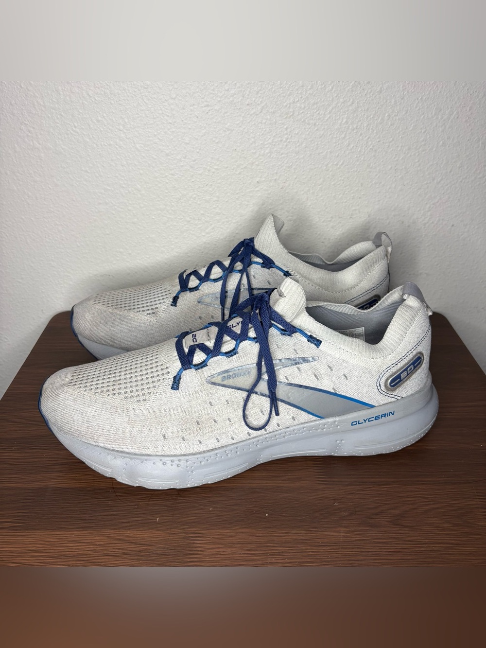 Brooks Glycerin 20 StealthFit Shoes Mens Size 13 Gray Blue Athletic Running - Picture 3 of 10